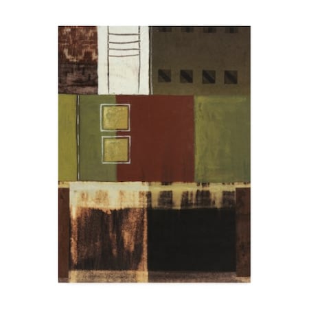 Pablo Esteban 'Green Black And Red Squares' Canvas Art,24x32